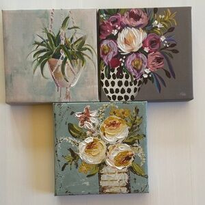 6x6 Floral Canvas Art Set